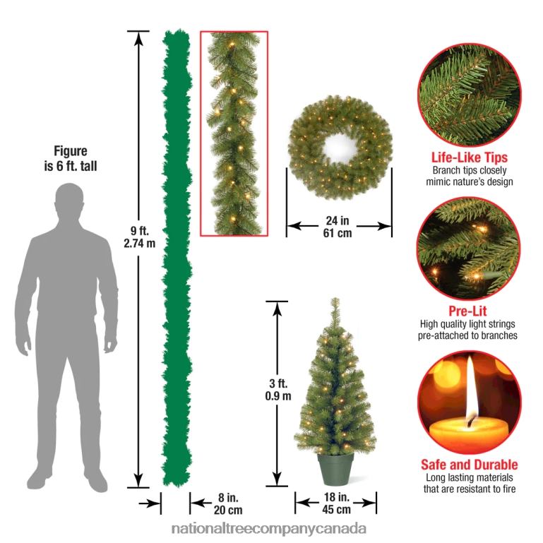 National Tree Company Evergreen Assortment with Battery Operated LED Lights 68R08512