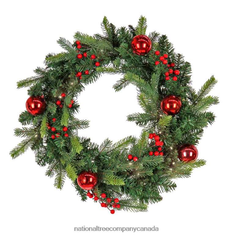 National Tree Company First Traditions 24 Scotch Creek Fir Pre-Lit Wreath 68R08287