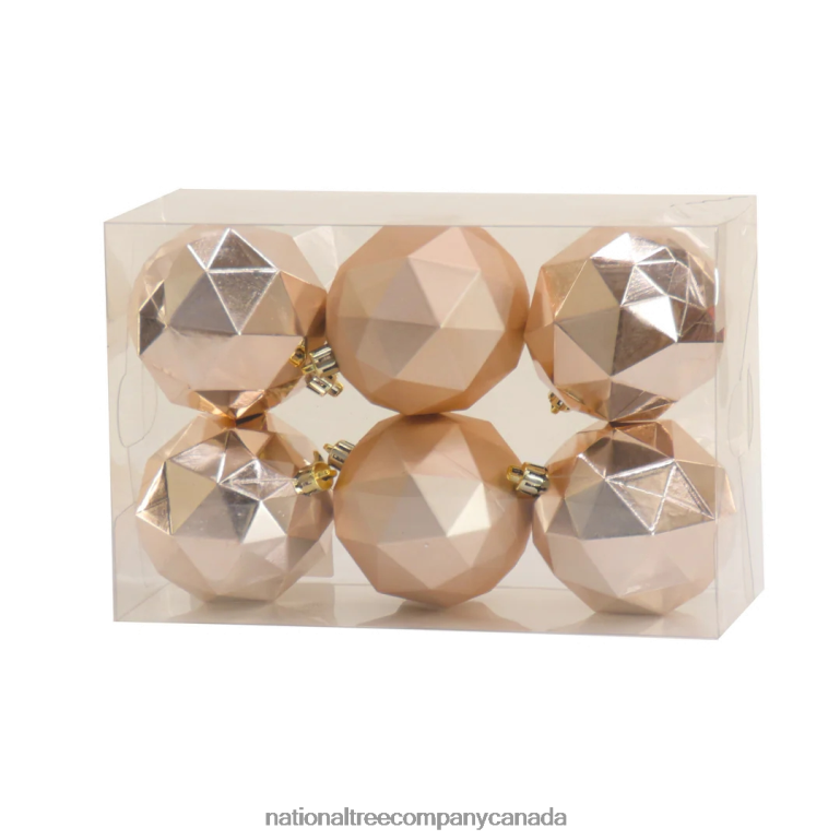 National Tree Company First Traditions 6 Piece Shatterproof Geometric Silver Ornaments 68R08529