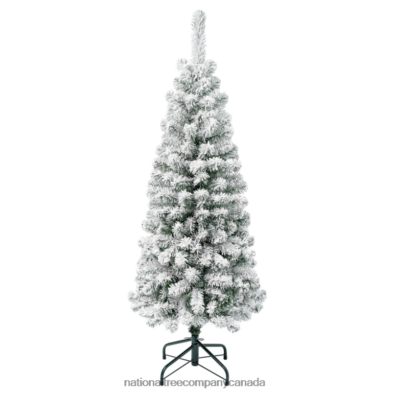National Tree Company First Traditions Acacia Flocked Tree Slim Christmas Tree 45 ft 68R08188