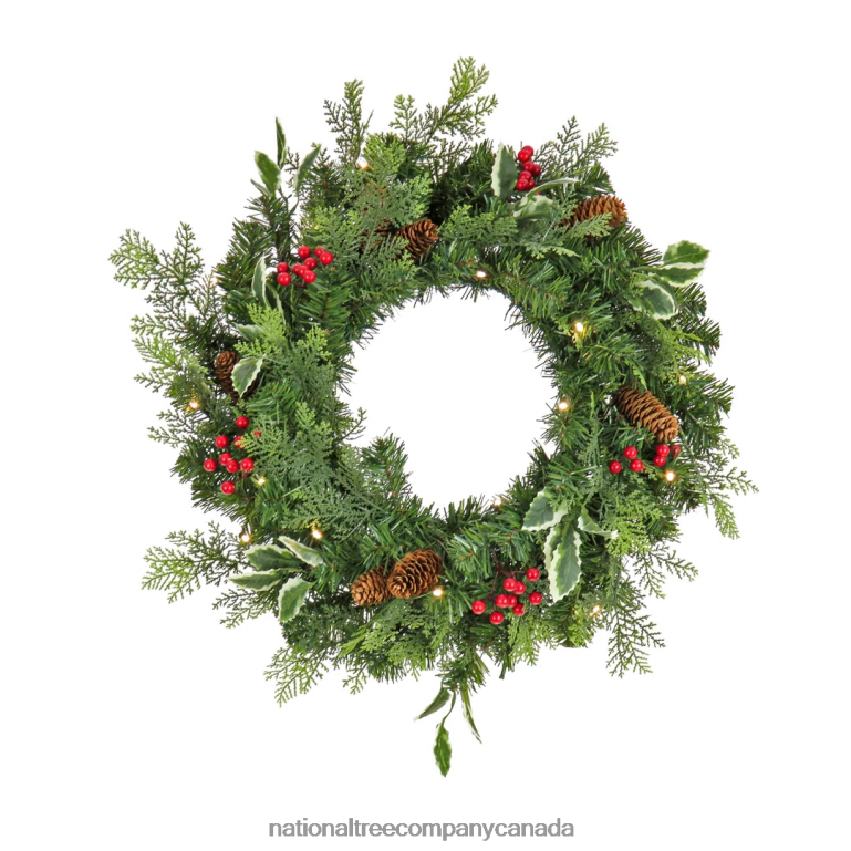National Tree Company First Traditions Collection 24 Christmas Joy Pre Lit Wreath 68R08265