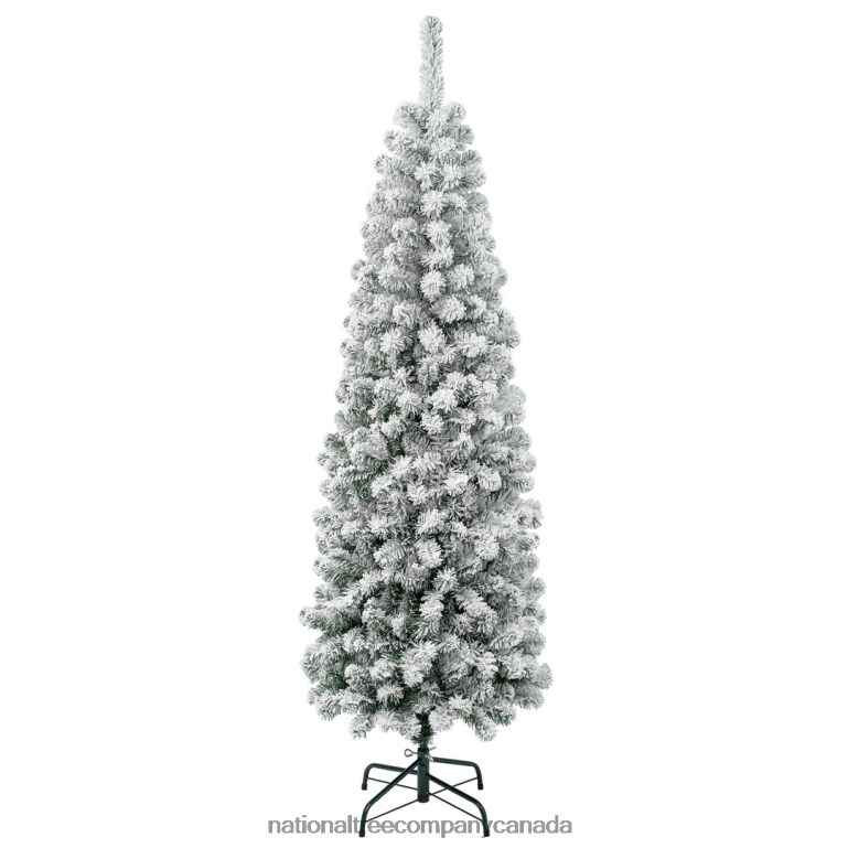 National Tree Company First Traditions Collection Artificial Christmas Tree Acacia Pencil Slim Flocked Includes Stand 6 Feet 68R08189