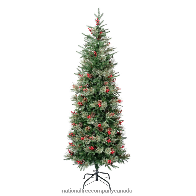 National Tree Company First Traditions Virginia Blue Pine Slim Christmas Tree with Hinged Branches 6 ft 68R08214