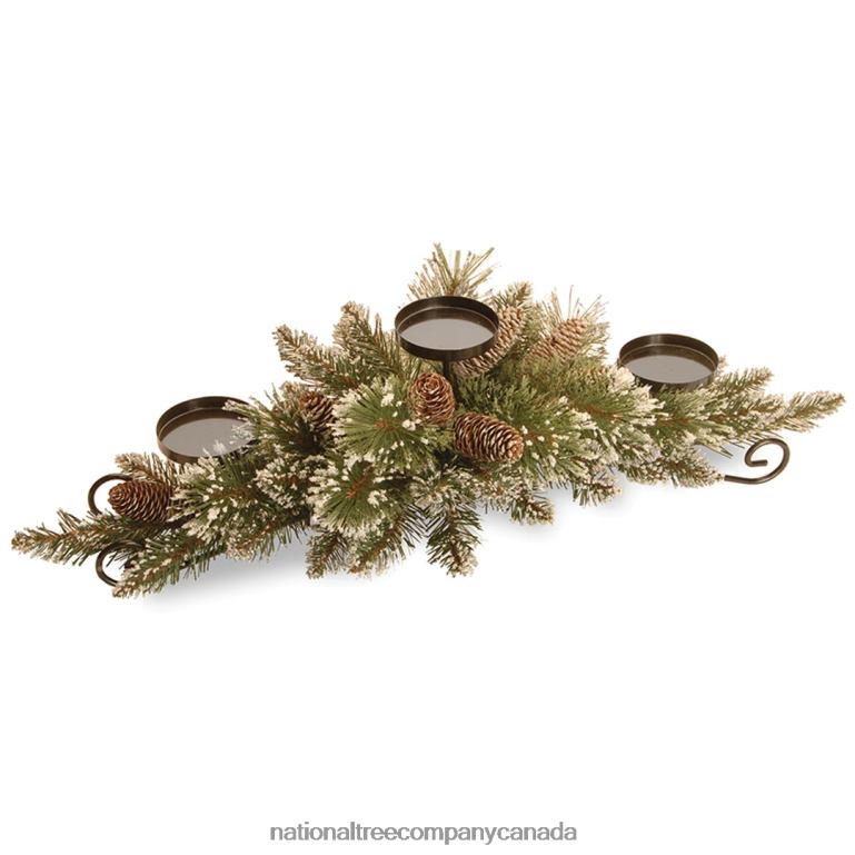 National Tree Company Glittery Bristle Pine Candleholder Centerpieces 68R08451