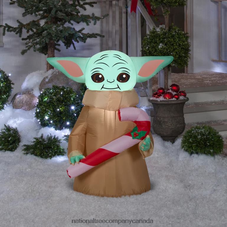 National Tree Company Inflatable Baby Yoda LED Lights Plug In Christmas Collection 35 Feet 68R08664