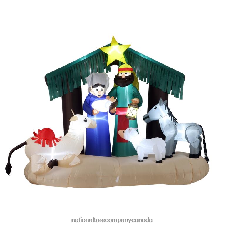 National Tree Company Inflatable Nativity Scene LED Lights Plug In Christmas Collection 65 Feet 68R08657