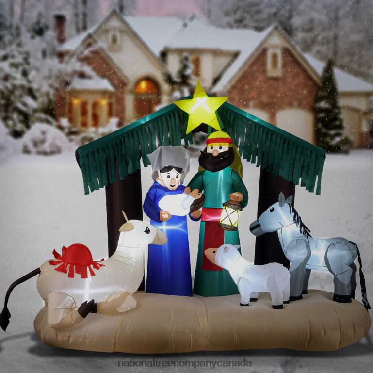 National Tree Company Inflatable Nativity Scene LED Lights Plug In Christmas Collection 65 Feet 68R08657
