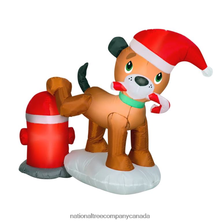 National Tree Company Inflatable Puppy Dog and Fire Hydrant LED Lights Plug In Christmas Collection 4 Feet 68R08654