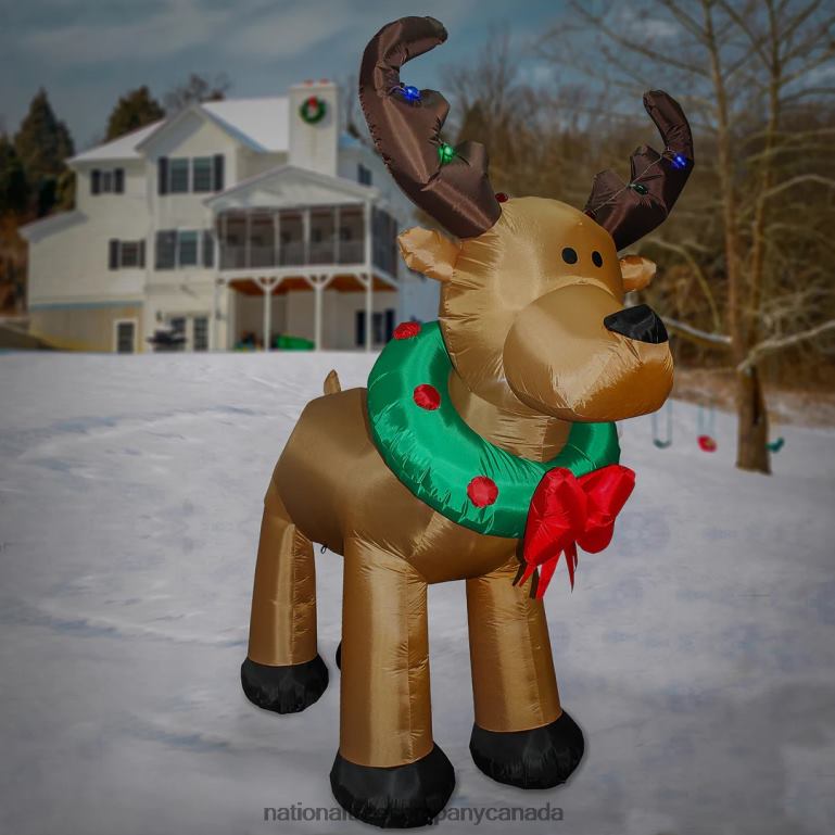 National Tree Company Inflatable Reindeer LED Lights Plug In Christmas Collection 8 Feet 68R08656