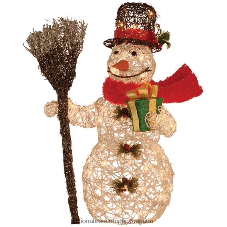 National Tree Company Pre-Lit 27 White Rattan Snowman 68R08678