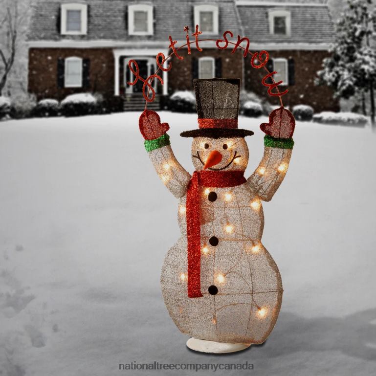 National Tree Company Pre-Lit 36\ Tinsel Snowman 68R08615