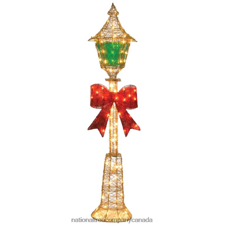 National Tree Company Pre-Lit 60 Gold Wire Lamp Post 68R08673