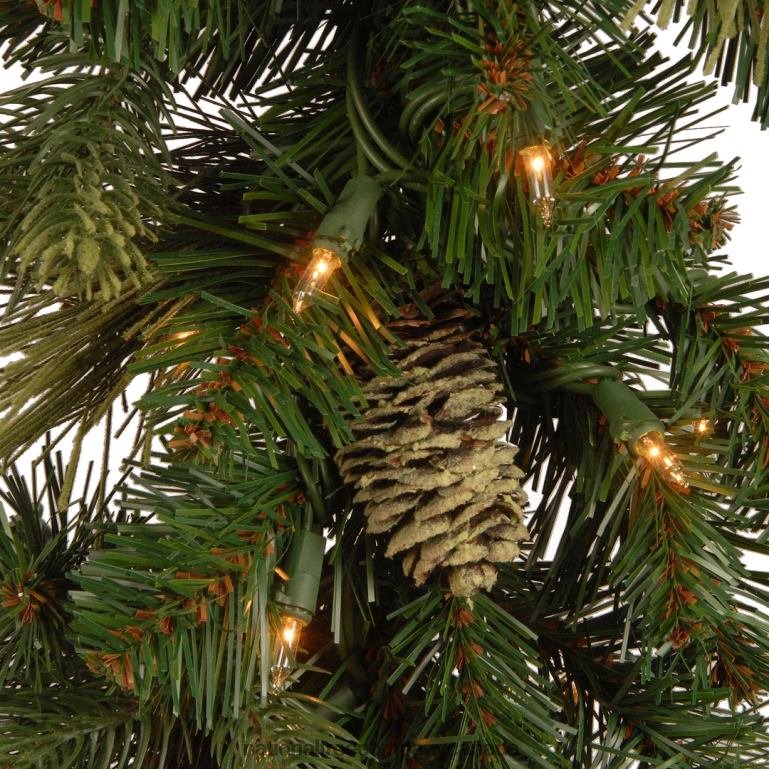 National Tree Company Pre-Lit Artificial Christmas Garland Green Carolina Pine White Lights Decorated with Pine Cones Plug In Christmas Collection 9 Feet 68R08326