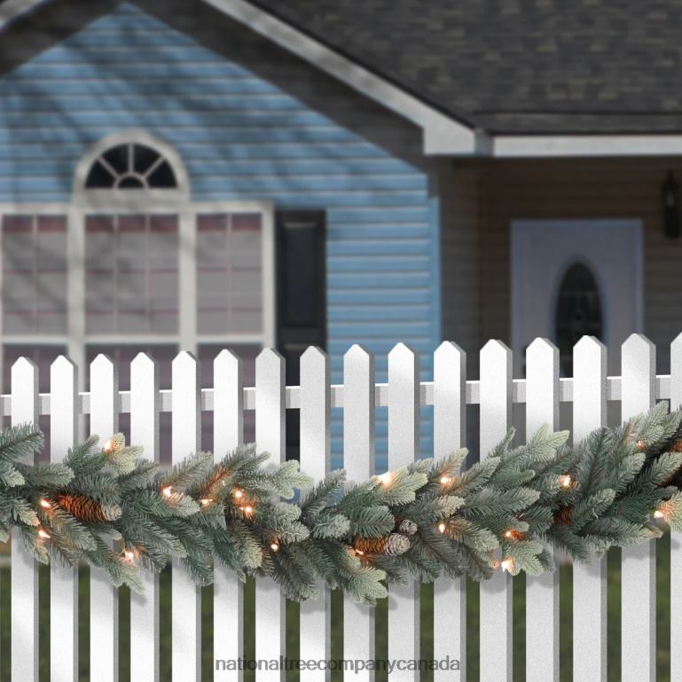 National Tree Company Pre-Lit Artificial Christmas Garland Green Copenhagen Spruce White Lights Plug In Christmas Collection 9 Feet 68R08381