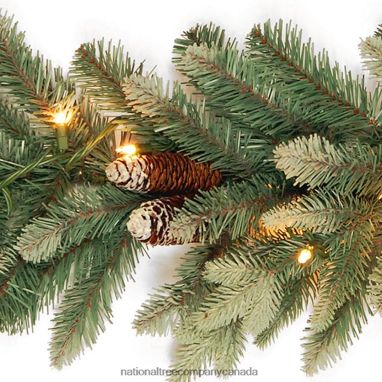 National Tree Company Pre-Lit Artificial Christmas Garland Green Copenhagen Spruce White Lights Plug In Christmas Collection 9 Feet 68R08381