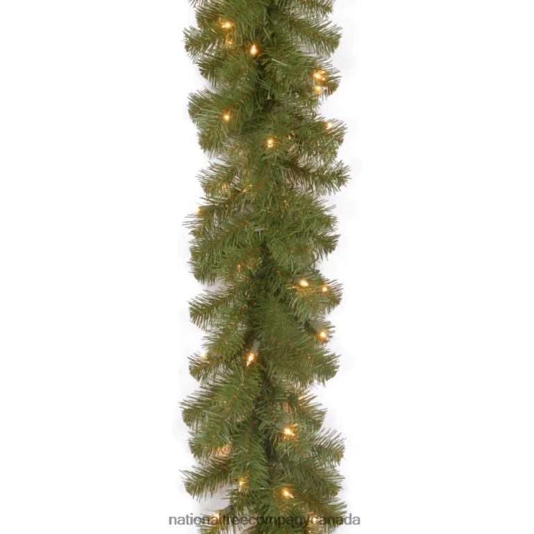 National Tree Company Pre-Lit Artificial Christmas Garland Green North Valley Spruce Dual Color LED Lights Battery Operated Christmas Collection 9 Feet 68R08335