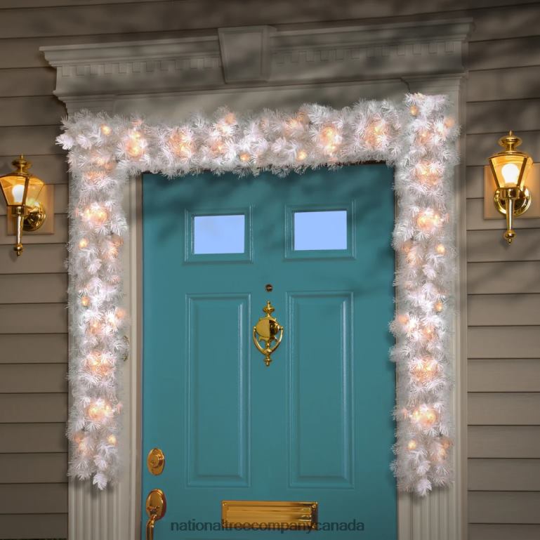 National Tree Company Pre-Lit Artificial Christmas Garland White Wispy Willow White Lights Plug In Christmas Collection 6 Feet 68R08403