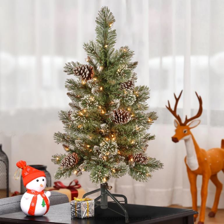 National Tree Company Pre-Lit Artificial Christmas Tree Glittering Pine Pencil Slim with Clear Lights Plug In 3 ft 68R0862