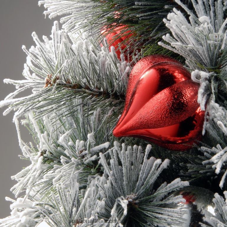 National Tree Company Pre-Lit Artificial Christmas Tree Green Snowy Bristle Pine White LED Lights Decorated with Pine Cones Ball Ornaments Includes Pot Base Battery Operated 3 Feet 68R0888