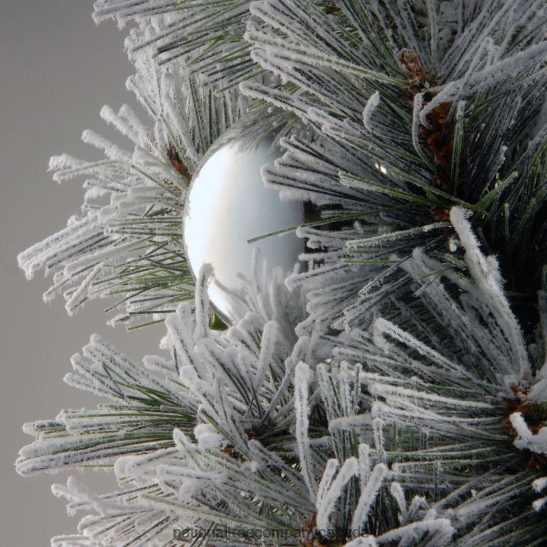 National Tree Company Pre-Lit Artificial Christmas Tree Green Snowy Bristle Pine White LED Lights Decorated with Pine Cones Ball Ornaments Includes Pot Base Battery Operated 3 Feet 68R0888