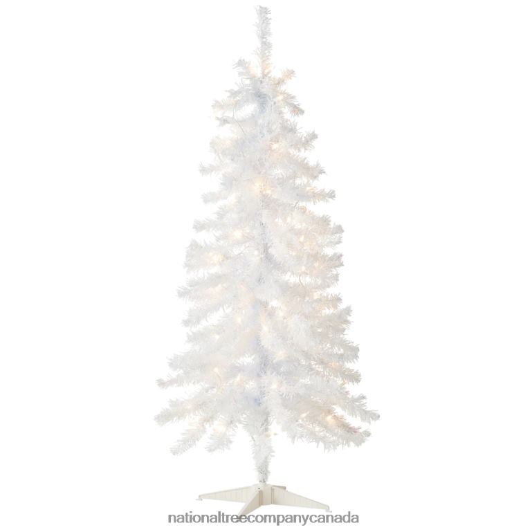 National Tree Company Pre-Lit Artificial Christmas Tree White Tinsel White Lights Includes Stand 4 feet 68R0879