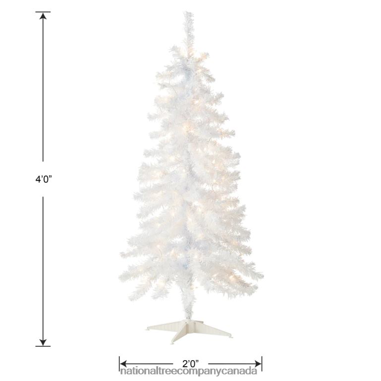National Tree Company Pre-Lit Artificial Christmas Tree White Tinsel White Lights Includes Stand 4 feet 68R0879