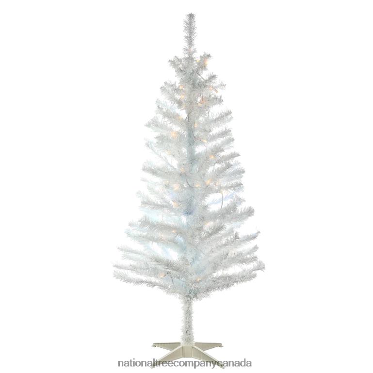 National Tree Company Pre-Lit Artificial Christmas Tree White Tinsel White Lights Includes Stand 4 feet 68R0879