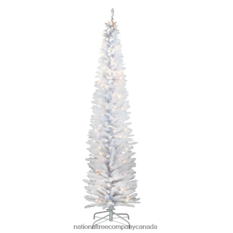 National Tree Company Pre-Lit Artificial Christmas Tree White Tinsel White Lights Includes Stand 7 feet 68R08208