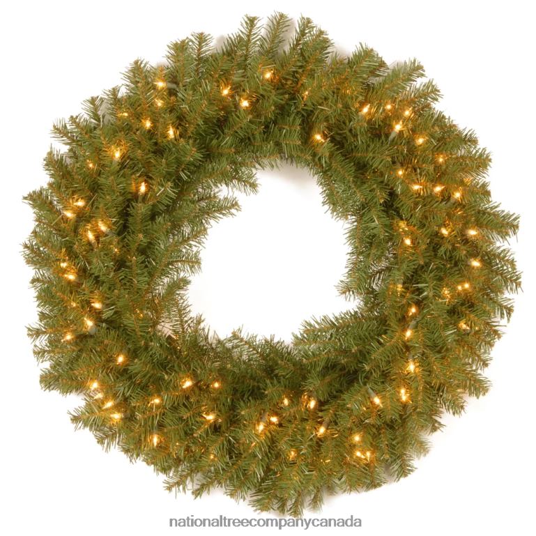 National Tree Company Pre-Lit Artificial Christmas Wreath Green Norwood Fir Dual Color LED Lights Christmas Collection 30 Inches 68R08233