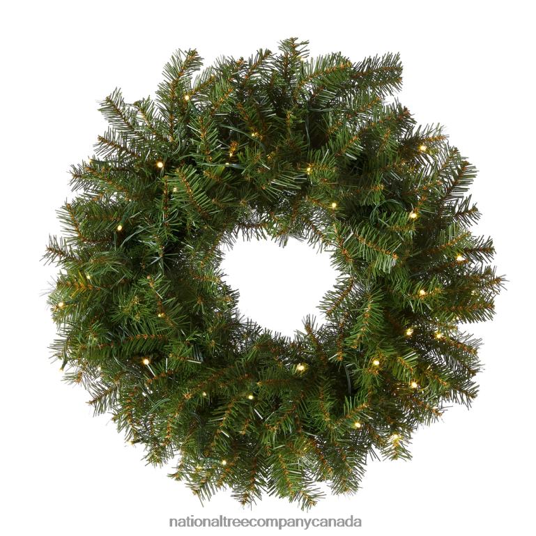 National Tree Company Pre-Lit Artificial Christmas Wreath Green Norwood Fir White Lights Christmas Collection 30 Inches 68R08252
