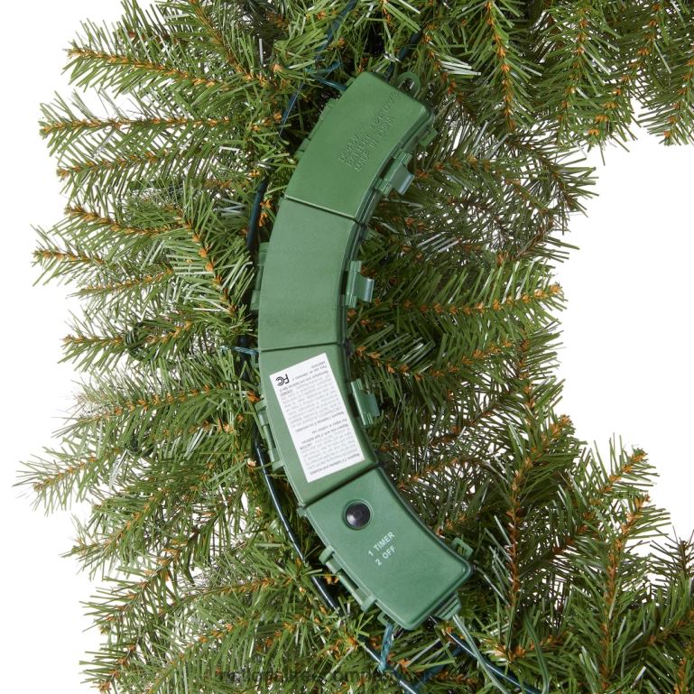 National Tree Company Pre-Lit Artificial Christmas Wreath Green Norwood Fir White Lights Christmas Collection 30 Inches 68R08252