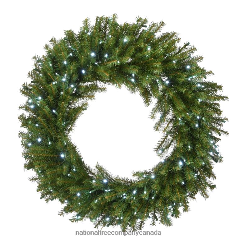 National Tree Company Pre-Lit Artificial Christmas Wreath Green Norwood Fir White Lights Christmas Collection 36 Inches 68R08312