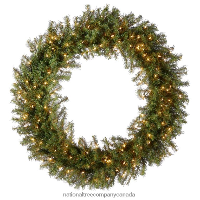 National Tree Company Pre-Lit Artificial Christmas Wreath Green Norwood Fir White Lights Christmas Collection 48 Inches 68R08230