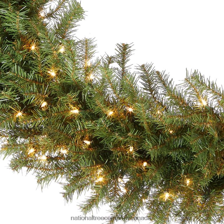 National Tree Company Pre-Lit Artificial Christmas Wreath Green Norwood Fir White Lights Christmas Collection 48 Inches 68R08230