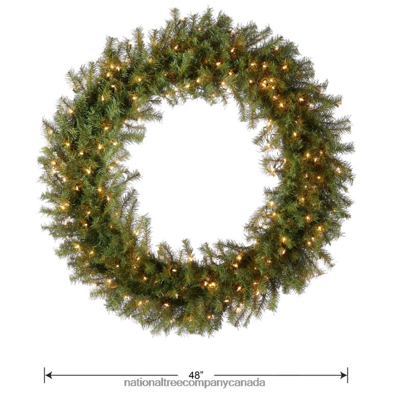 National Tree Company Pre-Lit Artificial Christmas Wreath Green Norwood Fir White Lights Christmas Collection 48 Inches 68R08230