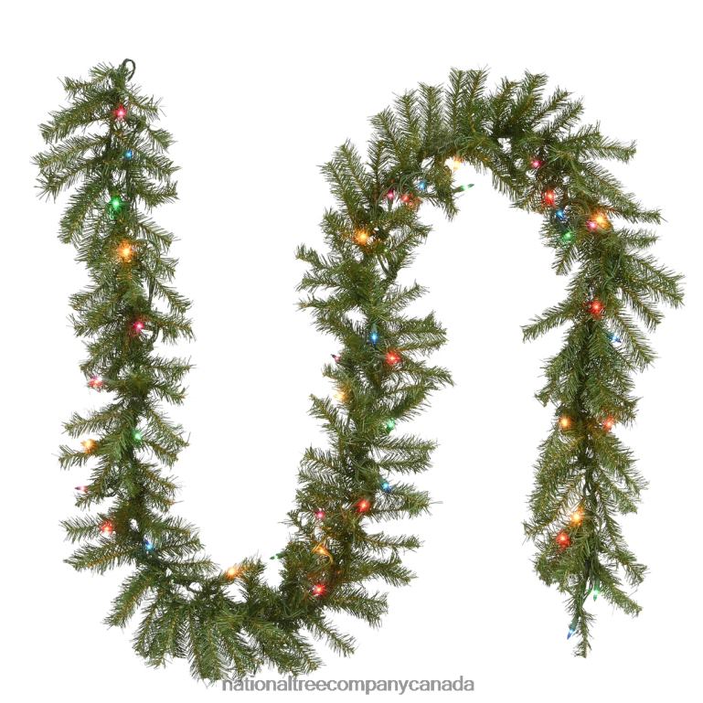 National Tree Company Pre Lit Artificial Garland Norwood Fir Green Decorated with Multicolor Lights Plug In Christmas Collection 9 Feet 68R08353