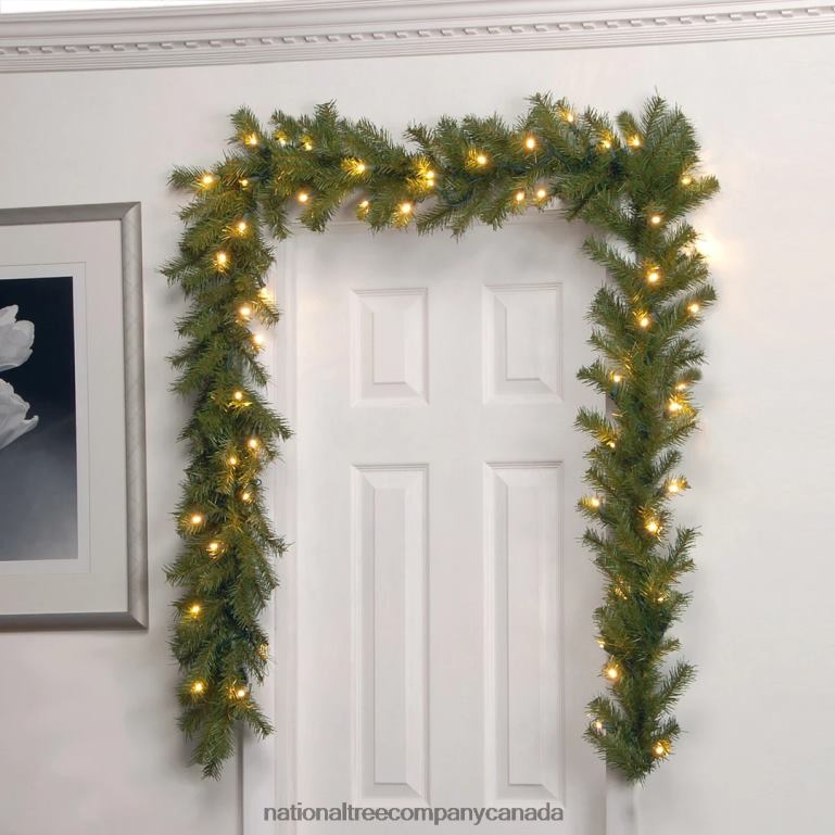 National Tree Company Pre Lit Artificial Garland Norwood Fir Green Decorated with Multifunctional Twinkling LED Lights Plug In Christmas Collection 9 Feet 68R08373