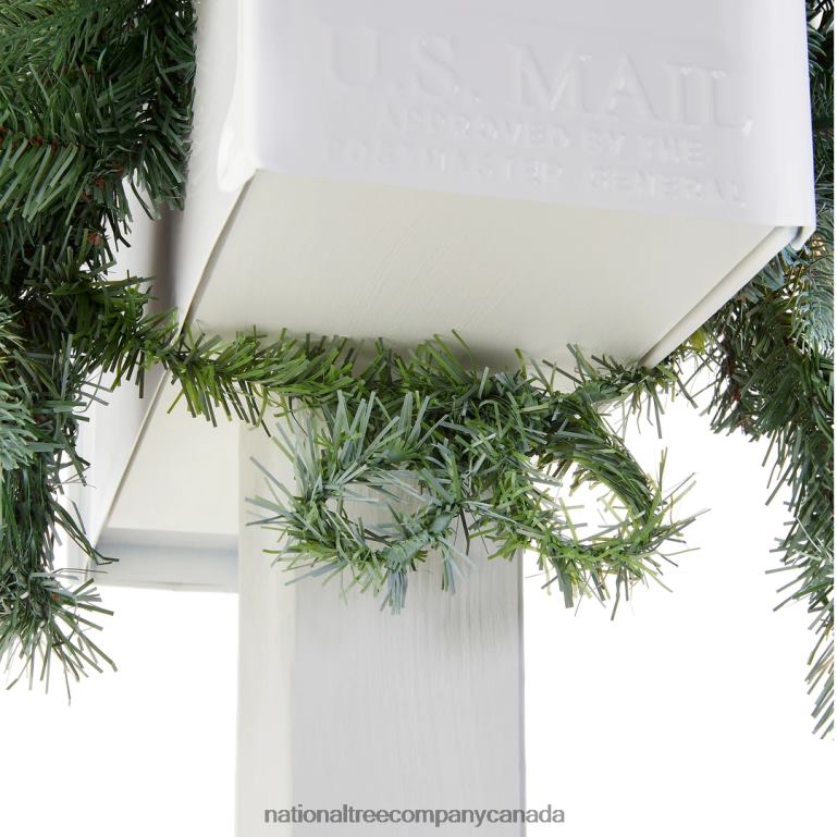 National Tree Company Pre-Lit Artificial Mailbox Swag Decoration Green Arctic Spruce LED Lights Decorated with Pine Cones Christmas Collection 3 Feet 68R08446