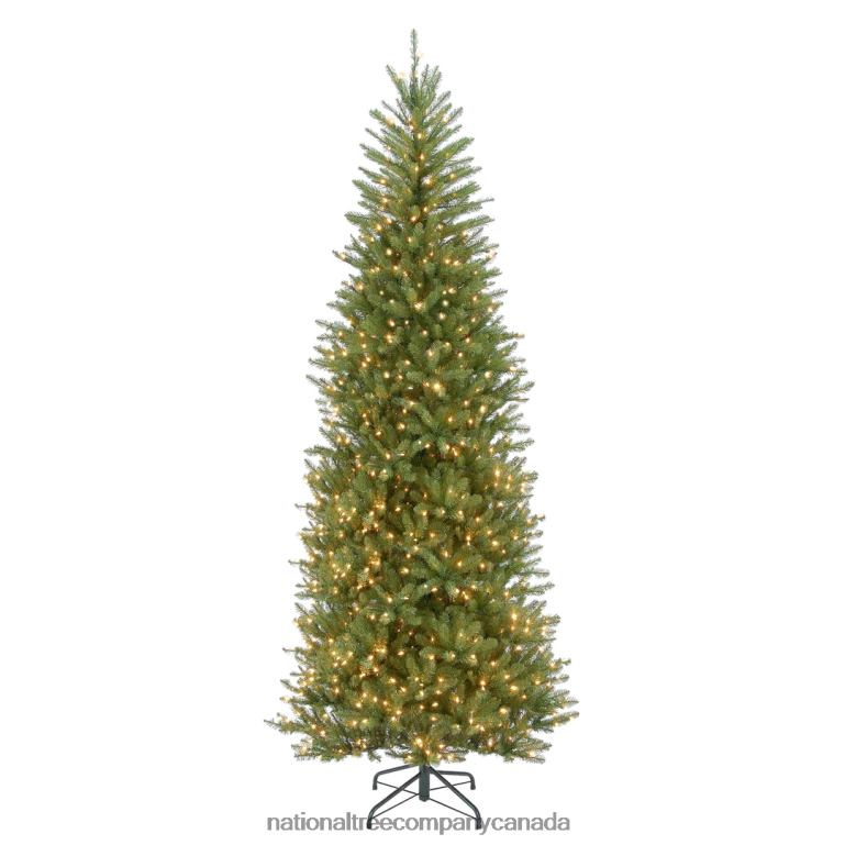 National Tree Company Pre-Lit Artificial Slim Christmas Tree Green Dunhill Fir White Lights Includes Stand 10 Feet 68R0821