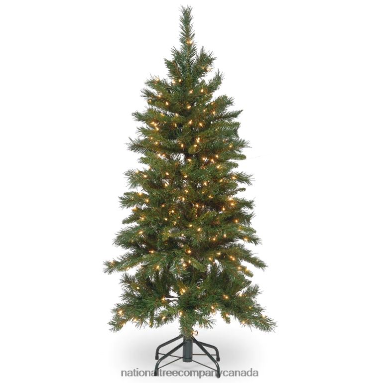 National Tree Company Pre-Lit Artificial Slim Christmas Tree Green Tiffany Fir White Lights Includes Stand 45 Feet 68R08108