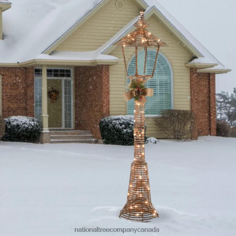 National Tree Company Pre Lit Champagne Vine Lamppost Decoration Clear Lights Plug In Christmas Collection 60 Inches 68R08623