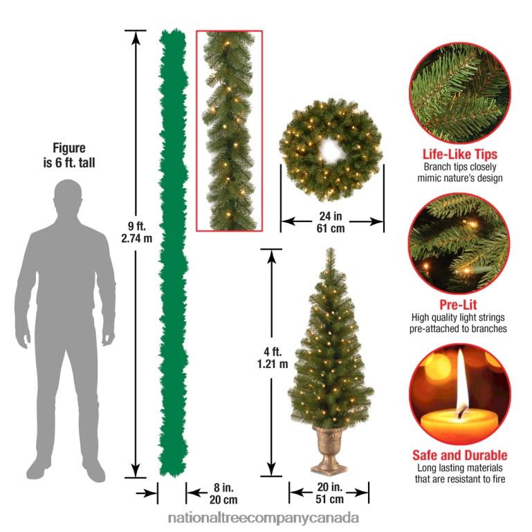 National Tree Company Pre-Lit Evergreen Assortment 68R08514