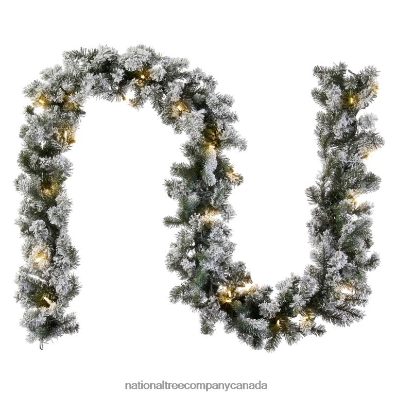 National Tree Company Pre-Lit Feel Real Artificial Christmas Garland Green Camden White Lights Decorated With Pine Cones Berry Clusters Plug In Christmas Collection 9 Feet 68R08357