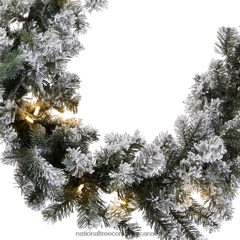 National Tree Company Pre-Lit \Feel Real\ Artificial Christmas Garland Green Camden White Lights Decorated With Pine Cones Berry Clusters Plug In Christmas Collection 9 Feet 68R08357