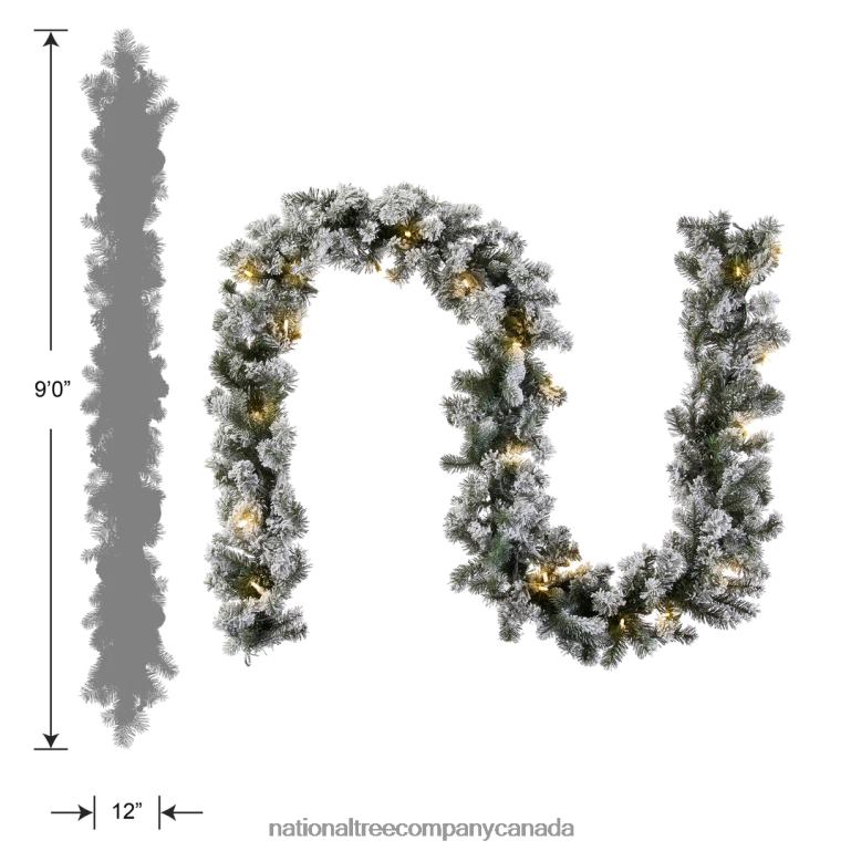 National Tree Company Pre-Lit \Feel Real\ Artificial Christmas Garland Green Camden White Lights Decorated With Pine Cones Berry Clusters Plug In Christmas Collection 9 Feet 68R08357