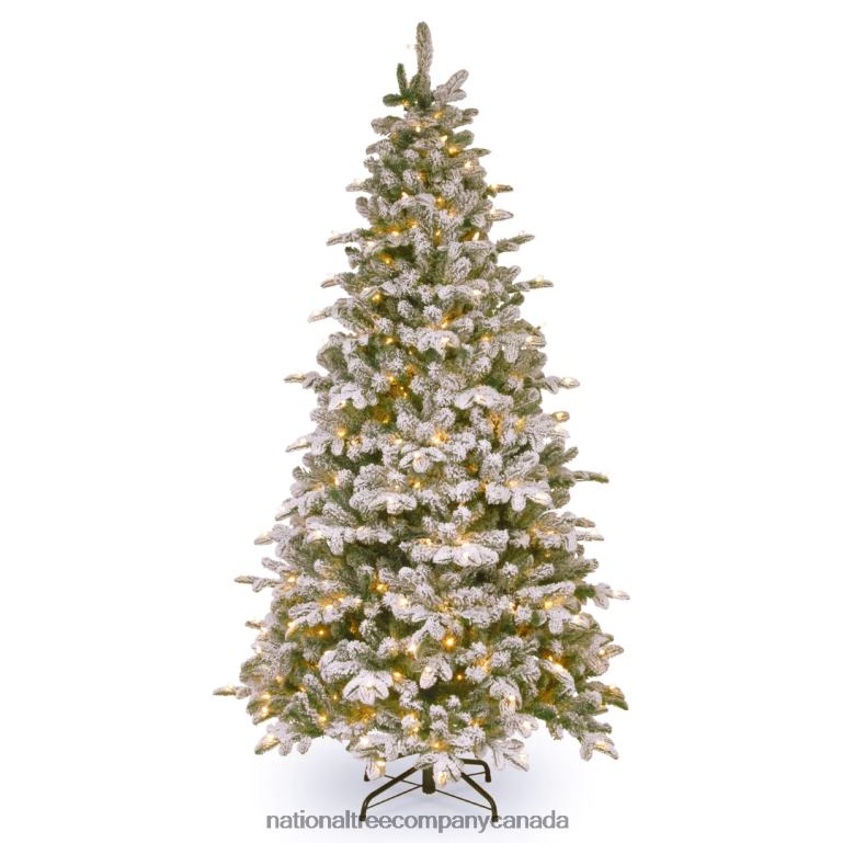 National Tree Company Pre-Lit \Feel Real\ Artificial Christmas Tree Everest Fir Green White Lights Includes Stand 65 Feet 68R08146
