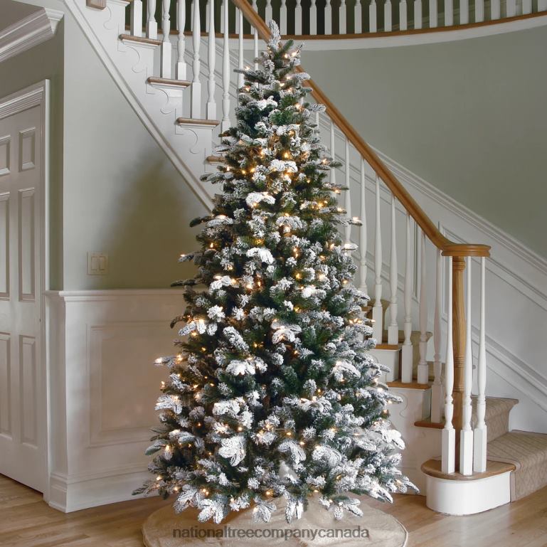 National Tree Company Pre-Lit \Feel Real\ Artificial Christmas Tree Everest Fir Green White Lights Includes Stand 75 Feet 68R08128