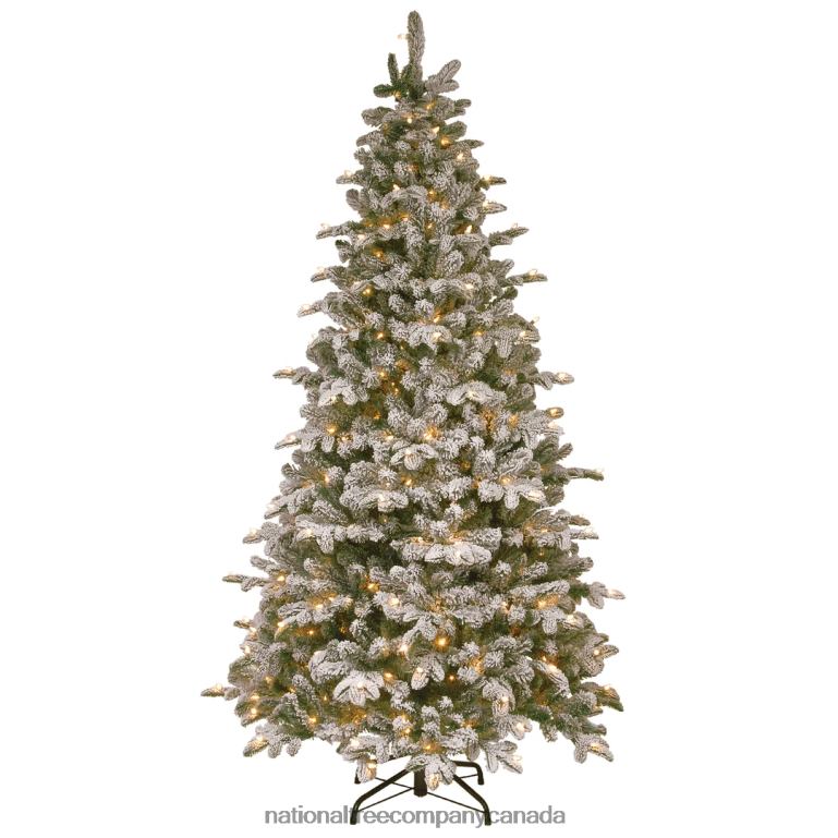 National Tree Company Pre-Lit \Feel Real\ Artificial Christmas Tree Everest Fir Green White Lights Includes Stand 75 Feet 68R08128