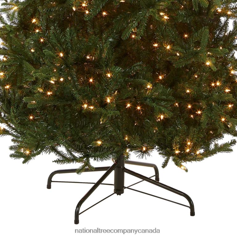 National Tree Company Pre-Lit \Feel Real\ Artificial Slim Christmas Tree Green Tiffany Fir White Lights Includes Stand 9 Feet 68R08139