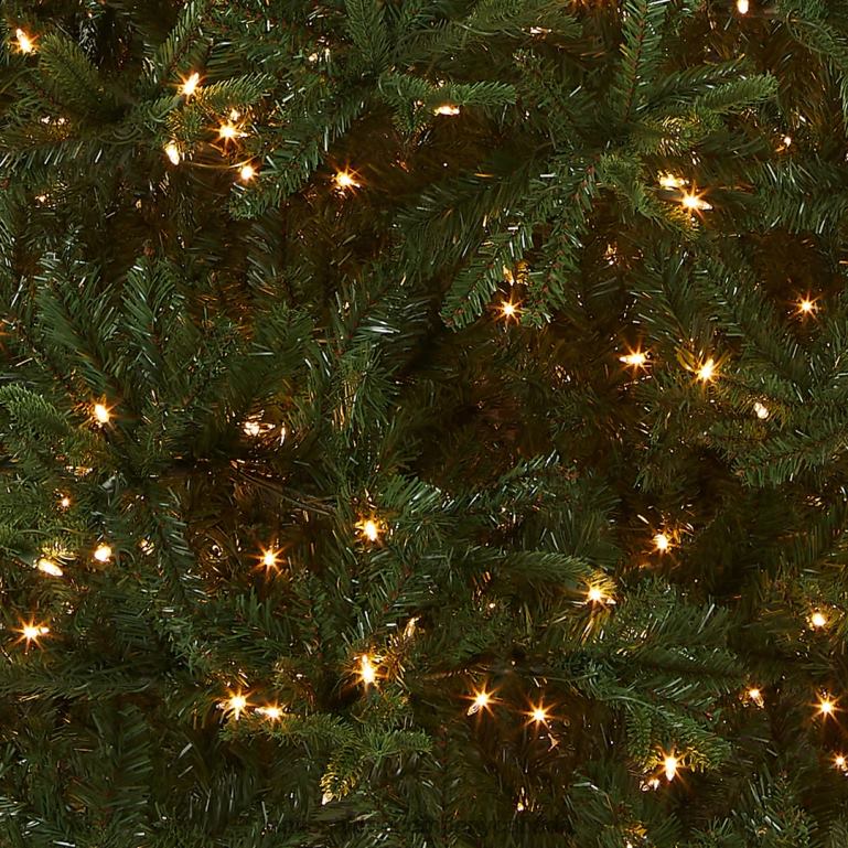 National Tree Company Pre-Lit \Feel Real\ Artificial Slim Christmas Tree Green Tiffany Fir White Lights Includes Stand 9 Feet 68R08139